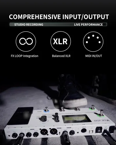 Miniatura 5 de MOOER Procesador de múltiples efectos GE250 con bucle FX, captura de tono, función MIDI, ecualizador global, máquina de batería, looper estéreo