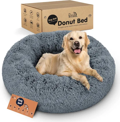 Miniatura 38 de Cama para perros con forma de dona, comodidad prémium para aliviar la ansiedad, diseño esponjoso y calmante con soporte ultra afelpado, acogedora