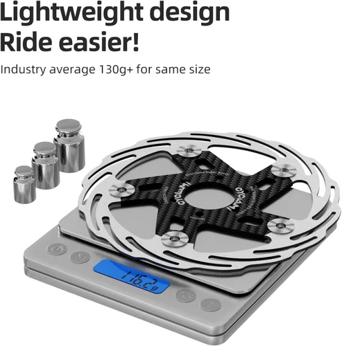 Miniatura 6 de Rotor de freno de disco flotante de 160 mm para bicicleta con 6 pernos, rotores de freno de disco de fibra de carbono para bicicleta
