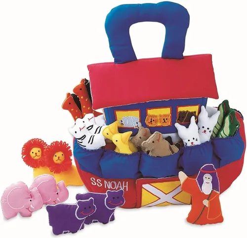 Miniatura 4 de Pockets of Learning Noah's Ark Adventure Soft Play Set de actividades interactivas para niños pequeños y niños Juguete educativo de tela bíblica