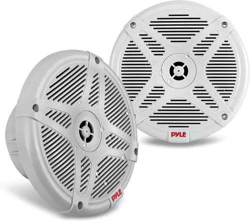 Pyle Altavoces marinos de 6.5 pulgadas, par de altavoces coaxiales de 2 vías a prueba de agua | Sistema de sonido estéreo de audio con soporte de