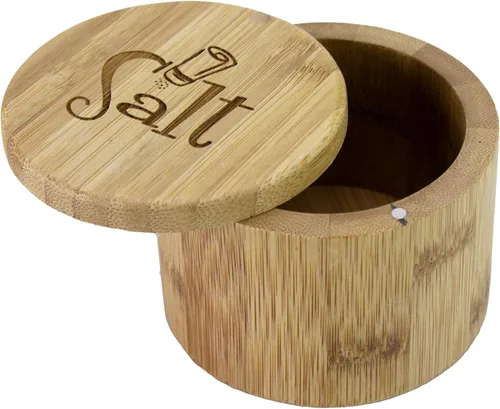 Miniatura 8 de Totally Bamboo Salero – Caja de sal de madera con tapa magnética para almacenamiento en encimera, capacidad de 6 onzas Bambú