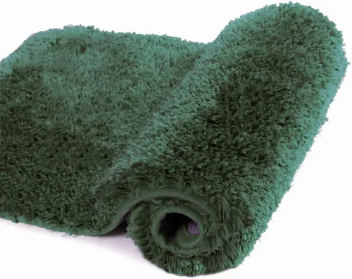 Walensee - Alfombra de baño antideslizante, 16 x 24 pulgadas, verde cazador, absorbente de agua, de microfibra suave, peluda, lavable a máquina,
