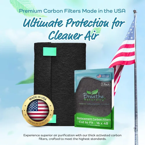 Miniatura 2 de Breathe Naturally Corte Universal para Adaptar Filtro de Aire de Carbón Activado – Filtros de Carbón de Repuesto – Lámina de Carbón de Prefiltro