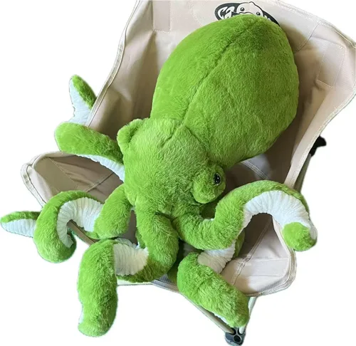 Miniatura 6 de AIRROAD Pulpo gigante de peluche (verde) de 36 pulgadas de largo, tacto súper suave, libera la presión del trabajo y la vida, para niños y adultos.