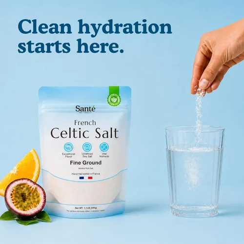 Miniatura 3 de Sante Naturelle Sal Marina Celta de Molienda Fina - 1.1lb (18oz) Sal Marina Francesa Sin Refinar Orgánica, Rica en 82+ Minerales, 100% Natural