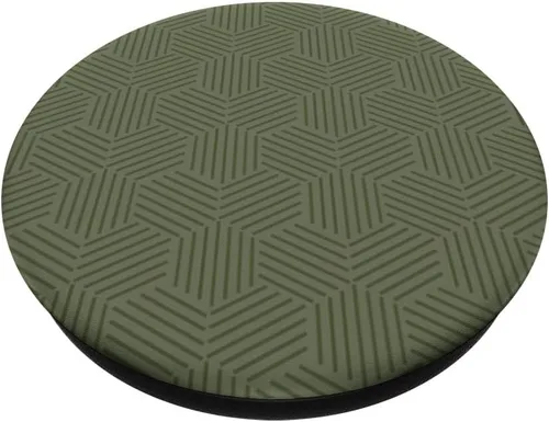 Miniatura 2 de Abstracto geométrico verde oliva, líneas verdes militares, PopSockets intercambiables PopGrip