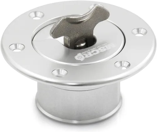 Miniatura 3 de Tapa de gas de celda de combustible de aluminio billet de 35.5mm con tanque de sobrealimentación de 6 orificios sin ventilación (plata)