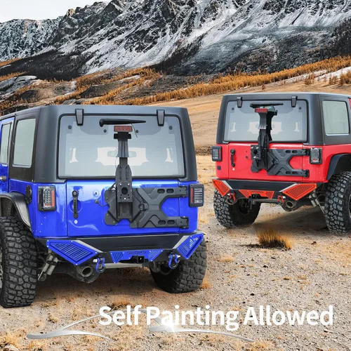 Miniatura 5 de OEDRO Parachoques delanteros y traseros, compatibles con Jeep Wrangler JK y Unlimited 2007-2018, parachoques Rock Crawler con montaje de placa
