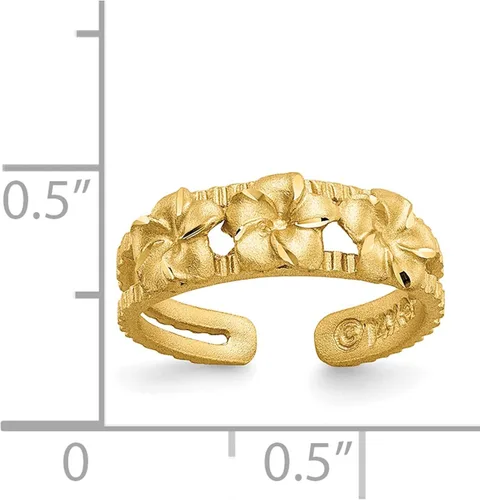 Miniatura 5 de Sweet Pea - Anillo para dedo del pie de oro amarillo de 14 quilates