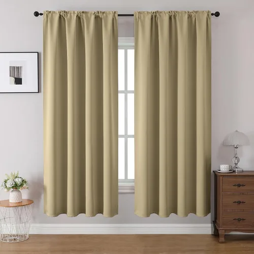 Miniatura 22 de CUCRAF Cortinas opacas de 45 pulgadas de largo, juego de 2 paneles para dormitorio, bolsillo para cortinero, cortinas de oscurecimiento