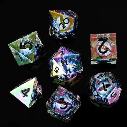 Miniatura 9 de DND - Juego de dados de metal, UBEUCK 7 piezas de dados de metal DND para cajas de juegos de mesa de Calabozos y Dragones