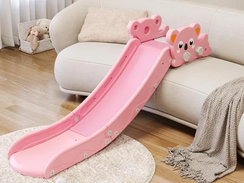 Miniatura 6 de Tobogán para niños pequeños, juego de tobogán para niños pequeños para interiores y exteriores con pelota y aro, y pasos antideslizantes, regalo