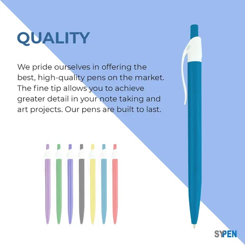 Miniatura 3 de SyPen Bolígrafos personalizados con tu logotipo o texto personalizado, paquete de 500 unidades a granel para negocios, fiestas y eventos, bolígrafos