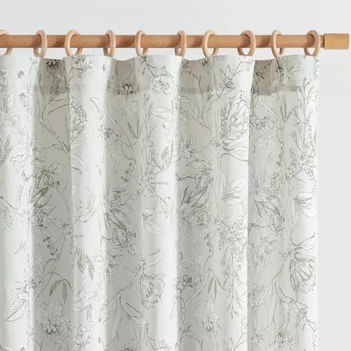 Miniatura 33 de Jinchan Cortinas de Mezcla de Lino con Estampado Floral para Sala de Estar, 84 Pulgadas de Largo, Cortinas con Bolsillo para Varilla y Tab Trasera