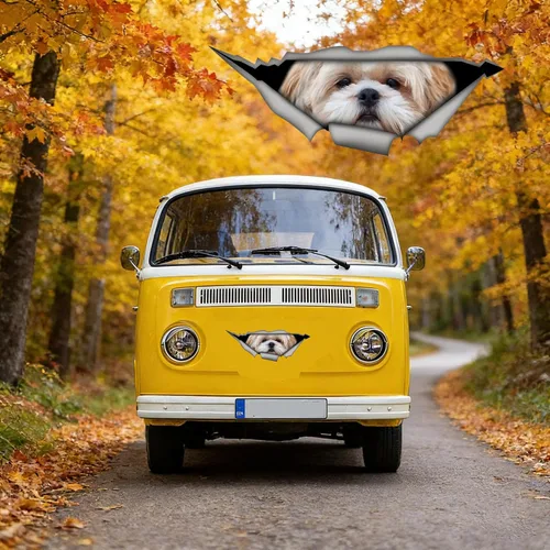 Miniatura 5 de 13 cm para Shih Tzu 3D Adhesivo para Coche Pegatina Divertida de Perro Mascota Adhesivo Creativo de Metal Desgarrado Adhesivos Modificados