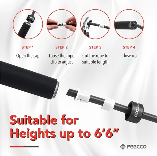 Miniatura 4 de FEECCO Weighted Jump Rope for Men, PVC Rope with Metal Handles and Ball Bearings