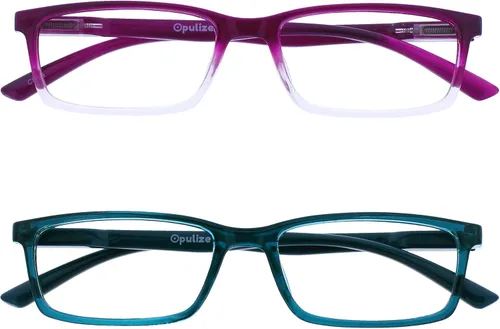 OPULIZE SEE Gafas de lectura con bloqueo de luz azul para mujeres y hombres, marco estrecho, bisagras de resorte, gafas para computadora y juegos,