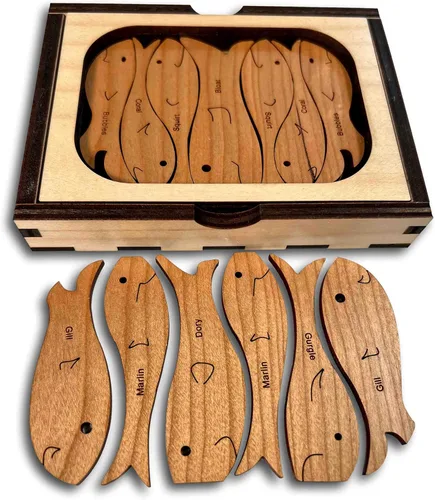 Miniatura 4 de Rompecabezas de madera del dilema del pescador - Hecho en Estados Unidos