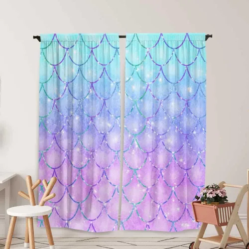 Miniatura 10 de Cortinas de ventana de elefante en acuarela para niños y niñas, estrella azul centelleante para bebé, sala de estar, dormitorio, guardería, hogar, 07