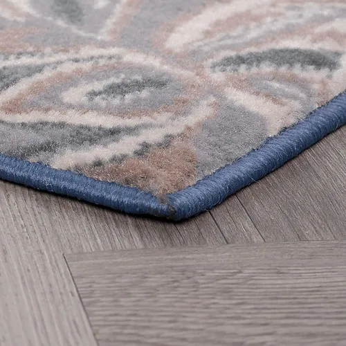 Miniatura 5 de Alfombra redonda moderna azul marino de 8 pies – Alfombra de área – Alfombra interior para sala de estar, comedor, alfombra de dormitorio, alfombra