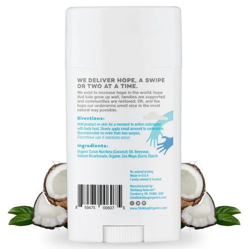 Miniatura 2 de Stinkbug Naturals - Desodorante orgánico sin aluminio con aceite de coco y aceites esenciales, sin parabenos, desodorante para piel sensible, 2.1