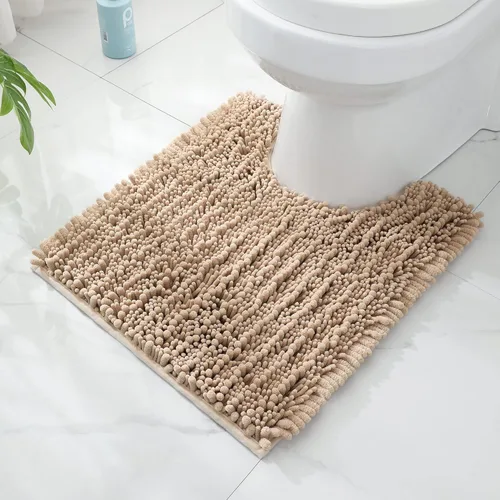 Miniatura 78 de FLOLEOPA Alfombras de Baño de Microfibra de Felpa Suave, Alfombras de Baño Absorbentes Antideslizantes Lavables a Máquina, Tapetes de Baño para Beige