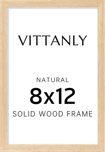 Miniatura 196 de Vittanly - Marco de fotos de 4 x 6 pulgadas de madera maciza con plexiglás, incluye paspartú de 3,5 x 5, para colgar en la pared o poner sobre una