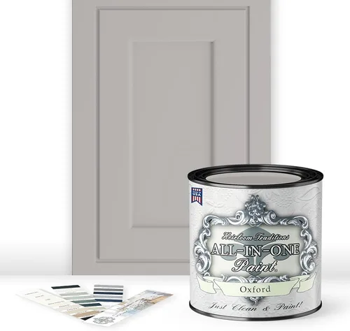 Miniatura 176 de Pintura TODO EN UNO, Abbey (gris cálido), Muestra de 8oz - Pintura duradera para gabinetes y muebles. Imprimación y capa superior incorporadas,