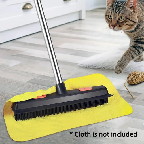 Miniatura 5 de LandHope Rastrillo de alfombra para removedor de pelo de mascotas, mango largo con escoba, cepillo de alfombra de escoba de goma, no raya, removedor
