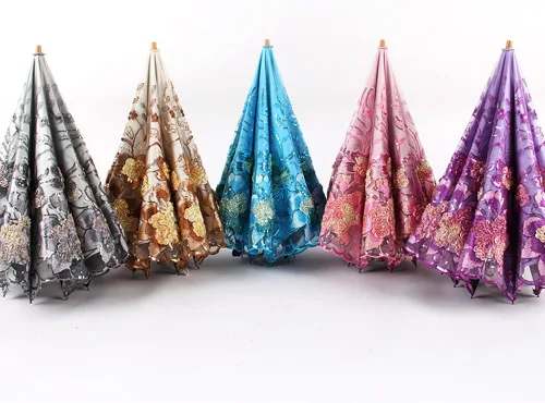 Miniatura 37 de Honeystore - Parasoles de encaje de flores para fiesta de boda, paraguas nupcial de encaje