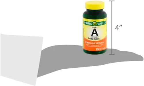 Miniatura 5 de Suplemento de vitamina A Spring Valley 2400 mcg, 250 unidades + adhesivo STS.
