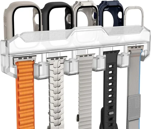 Miniatura 9 de FULLIFE Compatible con 15 ranuras para Apple Watch, organizador de correa y 5 ranuras para Apple Watch, soporte para pulsera, caja de reloj