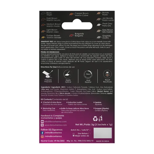 Miniatura 3 de MinaiBrow Kit de tinte instantáneo para el cabello, marrón claro, polvo de tinte natural para teñir manchas, a prueba de agua y manchas, cobertura
