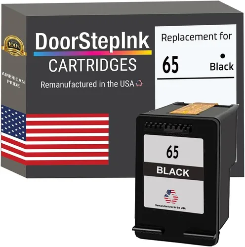 DoorStepInk Cartucho de tinta 65 remanufacturado en Estados Unidos para HP 65 negro N9K03AN - Compatible con HP DeskJet 2633 2655 3758, HP Envy 5055