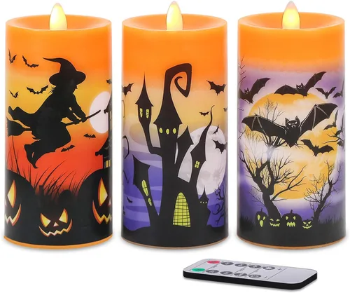 Miniatura 17 de Juego de 3 velas de calcomanía de Halloween de DRomance