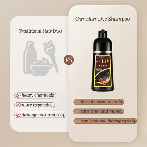Miniatura 4 de Champú 3 en 1, color de cabello semipermanente, tinte para el cabello castaño claro, seguro y profesional, fácil de usar, para salón y hogar, 16.9