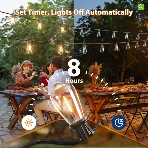 Miniatura 7 de KYY Luces de Cadena Solares de 78 Pies (72+6) para Exteriores con Puerto USB Control Remoto, LED Impermeables Alimentadas por Energía Solar