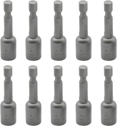 Miniatura 5 de TMAX Juego de 5 piezas de destornilladores magnéticos de acero S2 listo para impactos: 1/4 pulgadas, 5/16 pulgadas, 3/8 pulgadas, 7/16 pulgadas, 1/2
