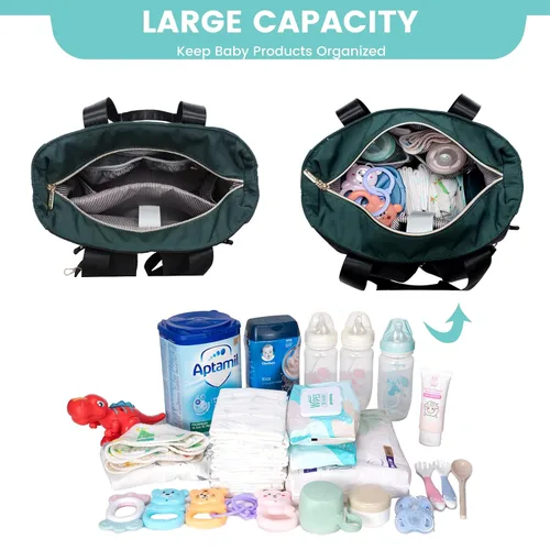 Miniatura 3 de LOVEVOOK Mochila para Pañales, Bolsa Tote para Pañales con Bolsillos Aislados, Bolsa de Bebé para Niñas y Niños con Cambiador, Bolsa Grande
