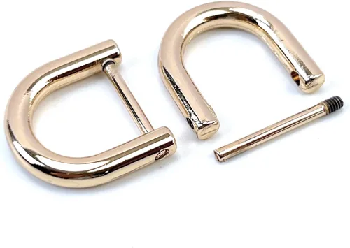 Miniatura 8 de 4 anillos en D resistentes con grillete de 1-1/2 pulgadas, oro antiguo, en forma de U, repuesto para bolso, llavero, collar de perro