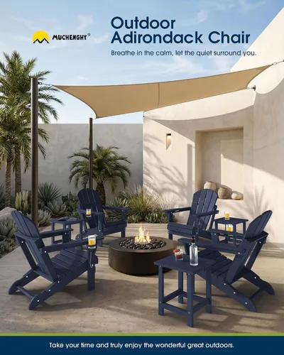 Miniatura 9 de MUCHENGHY Sillas Adirondack plegables, sillas de patio, sillas de césped, silla para exteriores, silla Adirondack de plástico, hoguera, resistente a