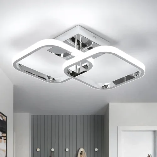 Miniatura 9 de CANEOE Luminaria de Techo LED, 4500K Luminarias Modernas para Pasillo Iluminación de Techo, Luces Cuadradas Negras Pegadas al Techo para Baño Negro