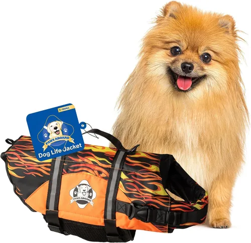 Miniatura 50 de Chaleco salvavidas para perros – Chaleco de natación para perros, ajustable, reflectante, cómodo, varios colores, patrones, chaleco de natación