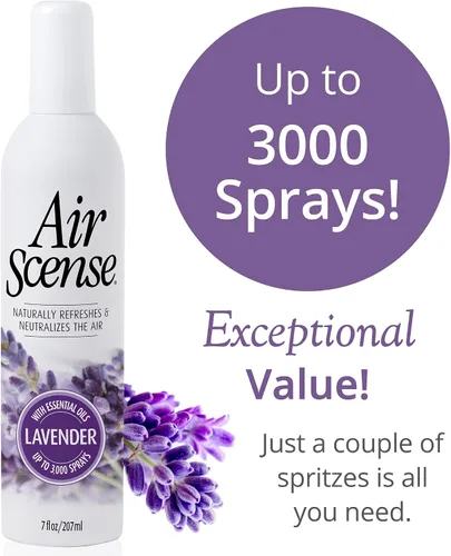 Miniatura 5 de Air Scense Ambientador desodorante en aerosol para baño y hogar, aceites esenciales, lavanda natural, 7 onzas líquidas (paquete de 1)