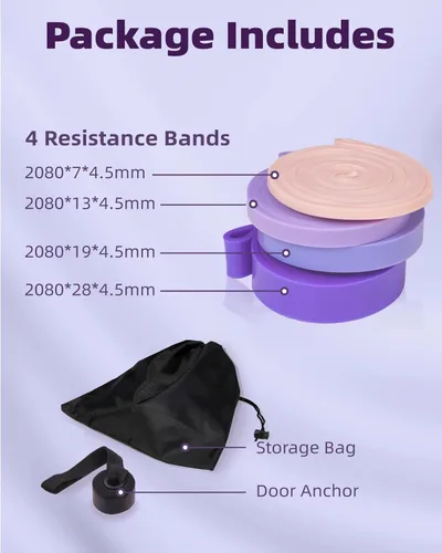 Miniatura 7 de Fitense Resistance Bands Set - Pull Up Bands for Men Women, Exercise Bands Resistance with Door Anchor, Training Poster & Pouch for Body Stretching