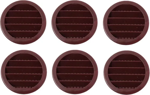 2.5 "rejilla redonda de plástico Soffit rejilla de ventilación de aire para reptiles cubierta (6, marrón)
