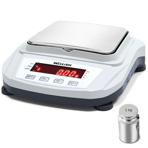 Miniatura 8 de Báscula de laboratorio 21.16 oz/0.00 oz Báscula digital de alta precisión con pesos de 17.64 oz Balanza analítica Balanza electrónica para pesaje