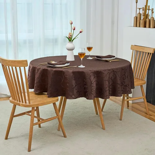 Miniatura 13 de Marina Decoration Mantel jacquard impermeable grueso elegante con ramas de damasco sólido de alta calidad, decorativo para el hogar, cocina, Crema