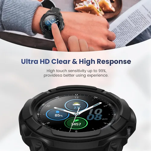Miniatura 4 de Goton 3 en 1 Accesorios para Samsung Galaxy Watch 3 de 41 mm, 1 Carcasa de Armadura de TPU Resistente + 2 Películas Protectoras de Pantalla